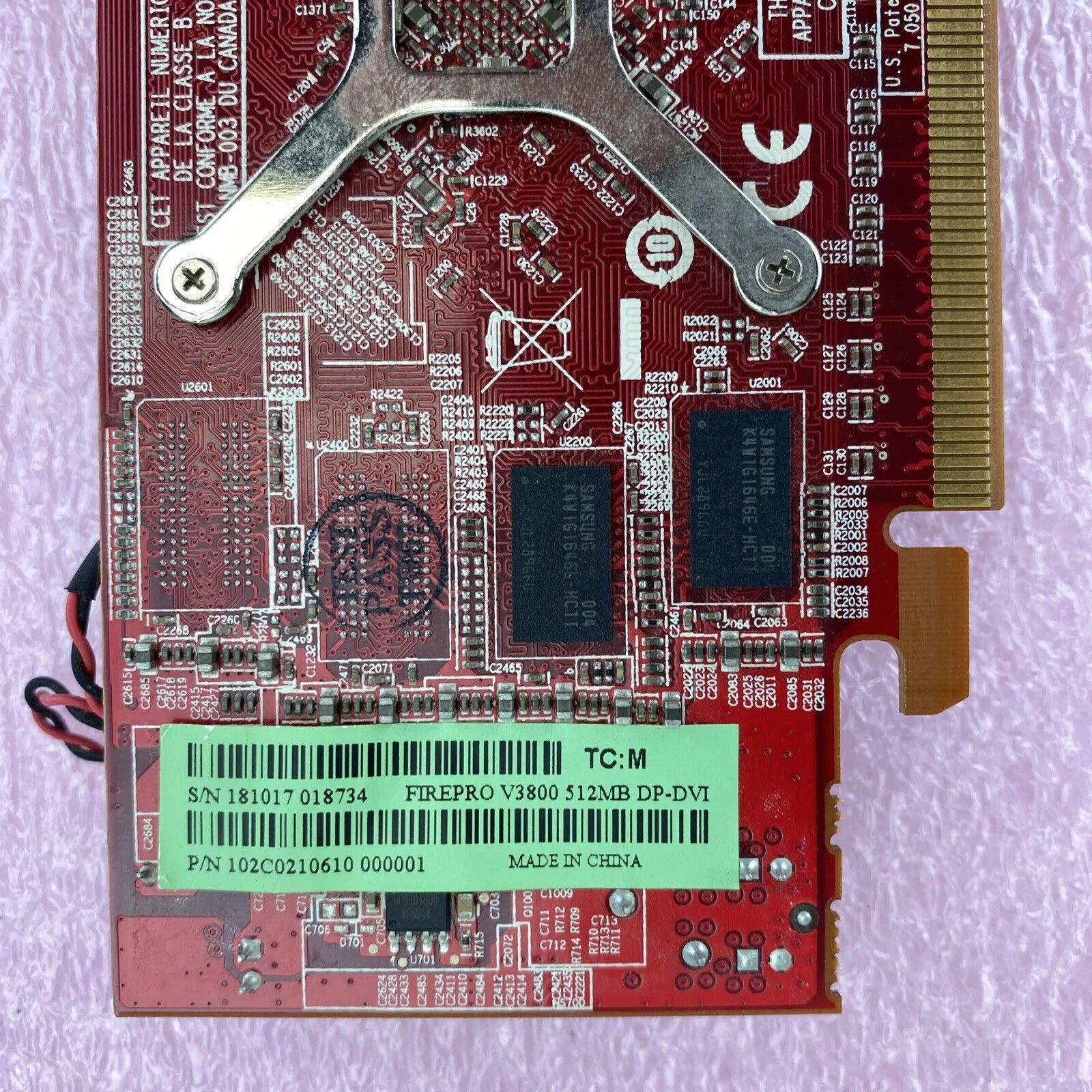 Lot of 3 ATI 102C0210610 FirePro V3800 512MB DisplayPort DVI PCIe graphics GPU