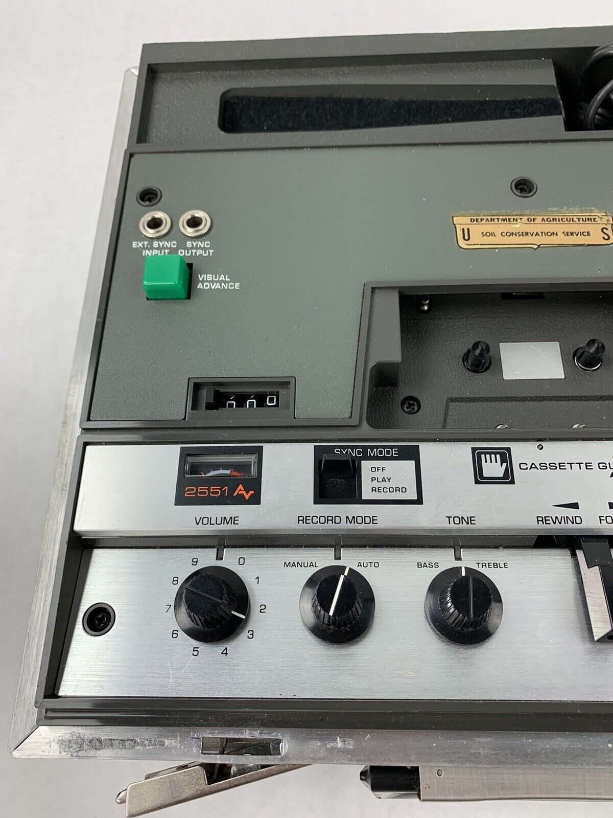Wollensak 3M 2551 AV Heavy Duty Cassette System Recording In Green Case TESTED