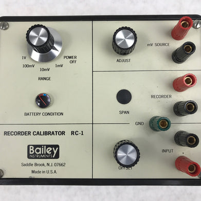 Bailey Instruments RC-1M Recorder Calibrator, 1mV-1V, Bailey RC1M Calibrator