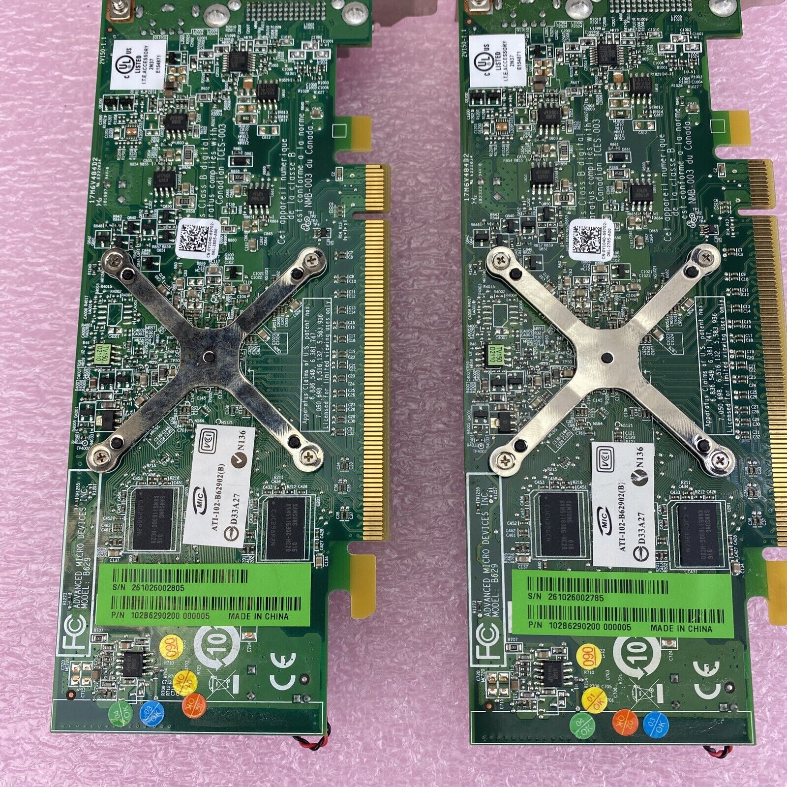 Lot of 2 ATI 0Y104D Radeon HD 3450 256MB DDR2 PCIe DMS-59 S-Video Low Profile