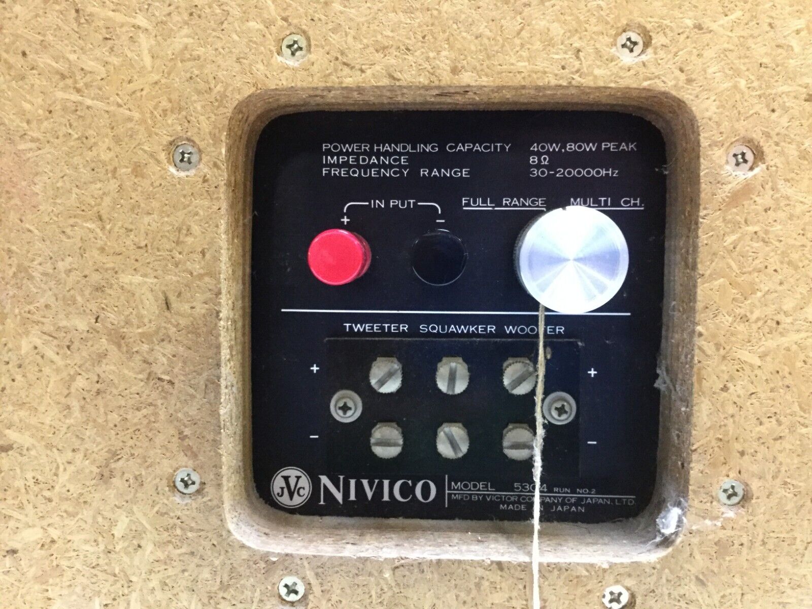 JVC Nivico HE Series 5304 Speakers 40 Watt 80 Watt Peak 8Ω 30-20000 Hz