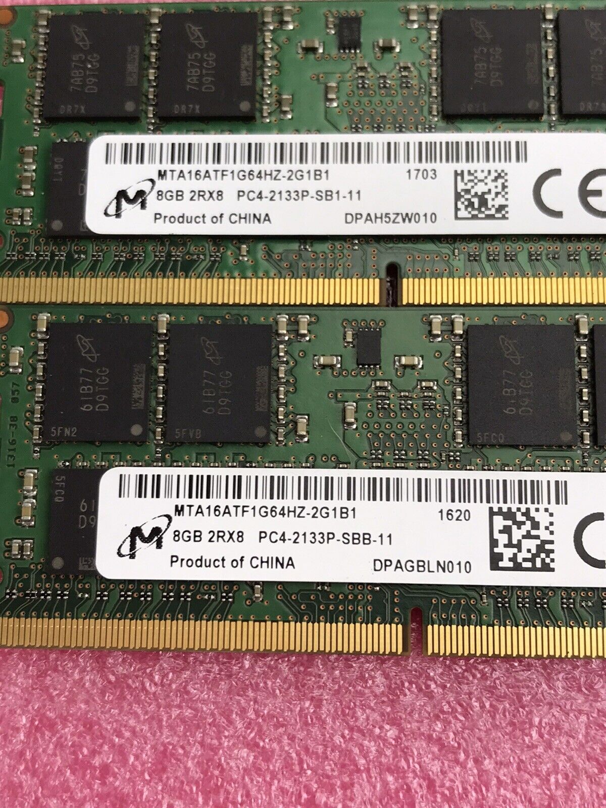 16GB 2x8GB PC4-2133P 2133MHz DDR4 MTA16ATF1G64HZ-2G1B1 RAM Laptop Memory