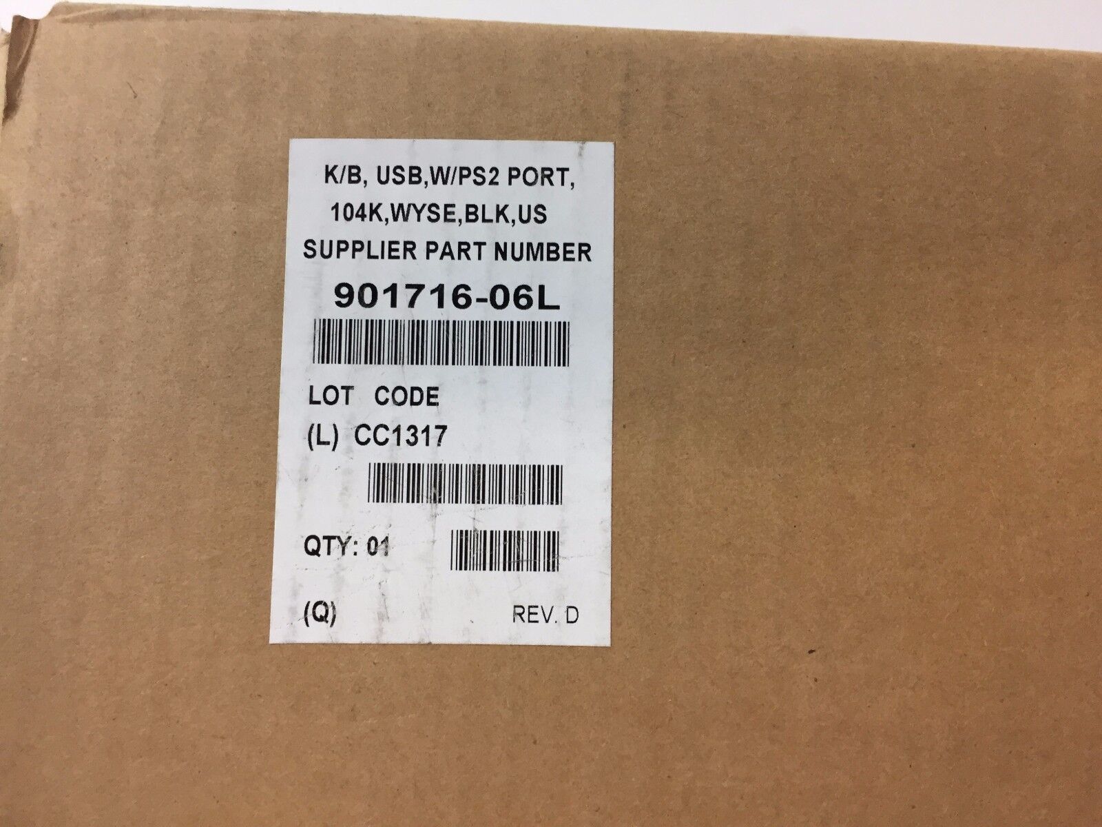 Wyse 901716-06L USB Keyboard Black US 104 Keys With PS2 Port Lot of (2)