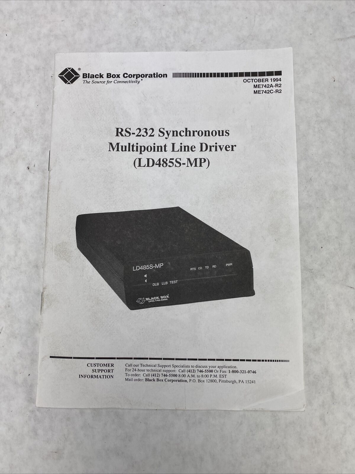 Black Box LD485S-MP RS-232/RS-485 Multipoint Line Driver ME742AE-R4