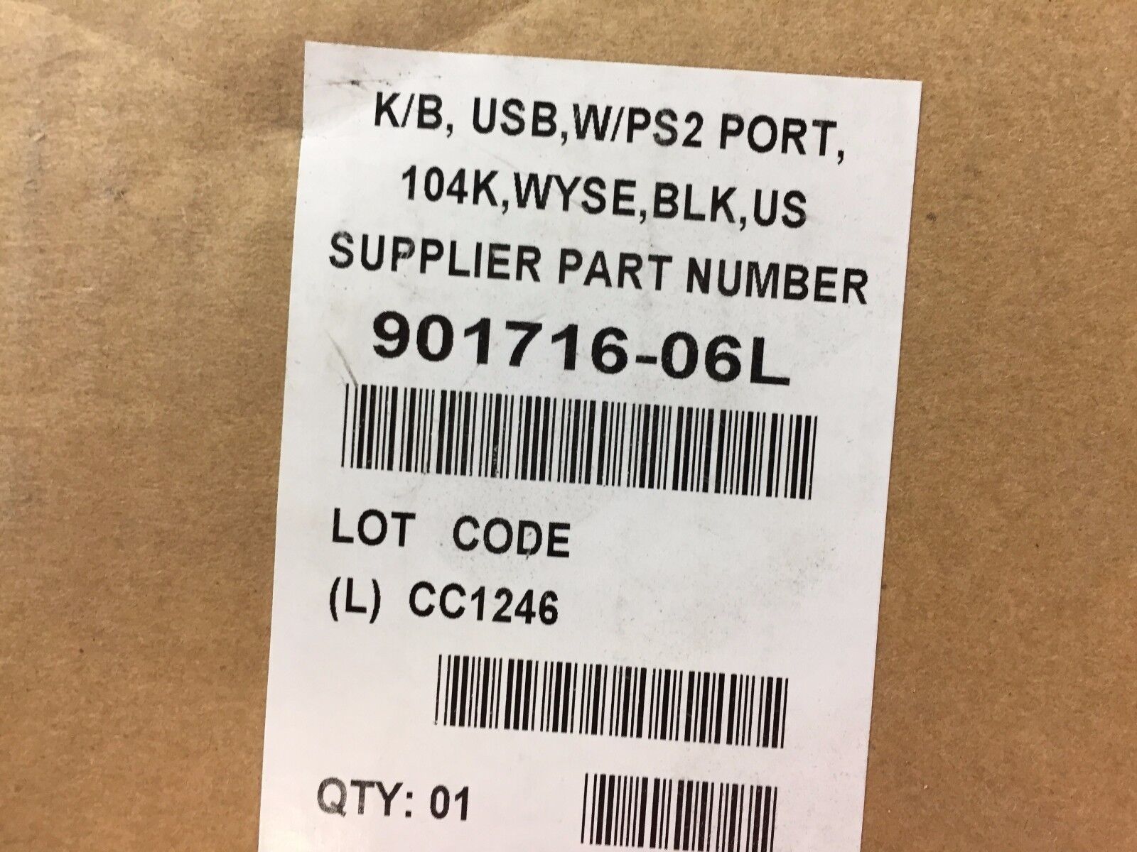 Wyse 901716-06L USB Keyboard Black US 104 Keys With PS2 Port Lot of (2)