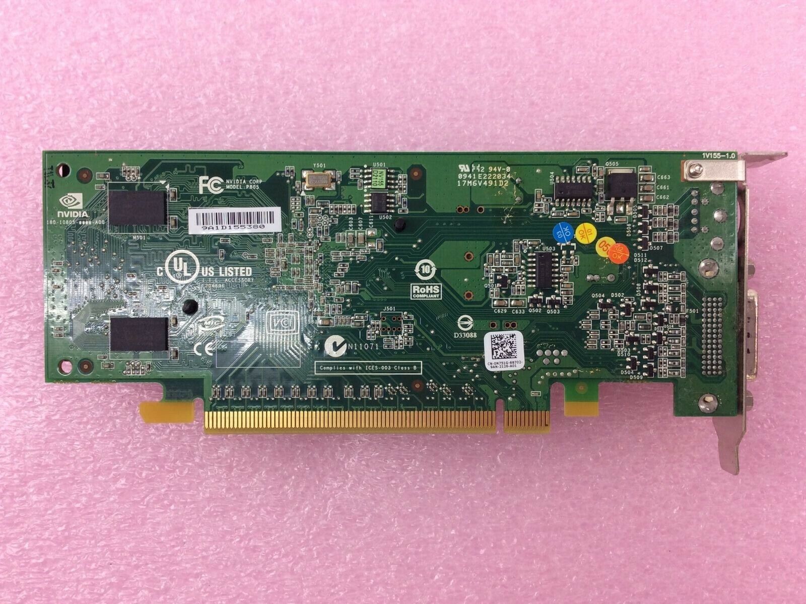Lot of ( 2 ) NVIDIA GeForce 9300 GE P805 PCI-e DMS-59 256MB Video Card GPU