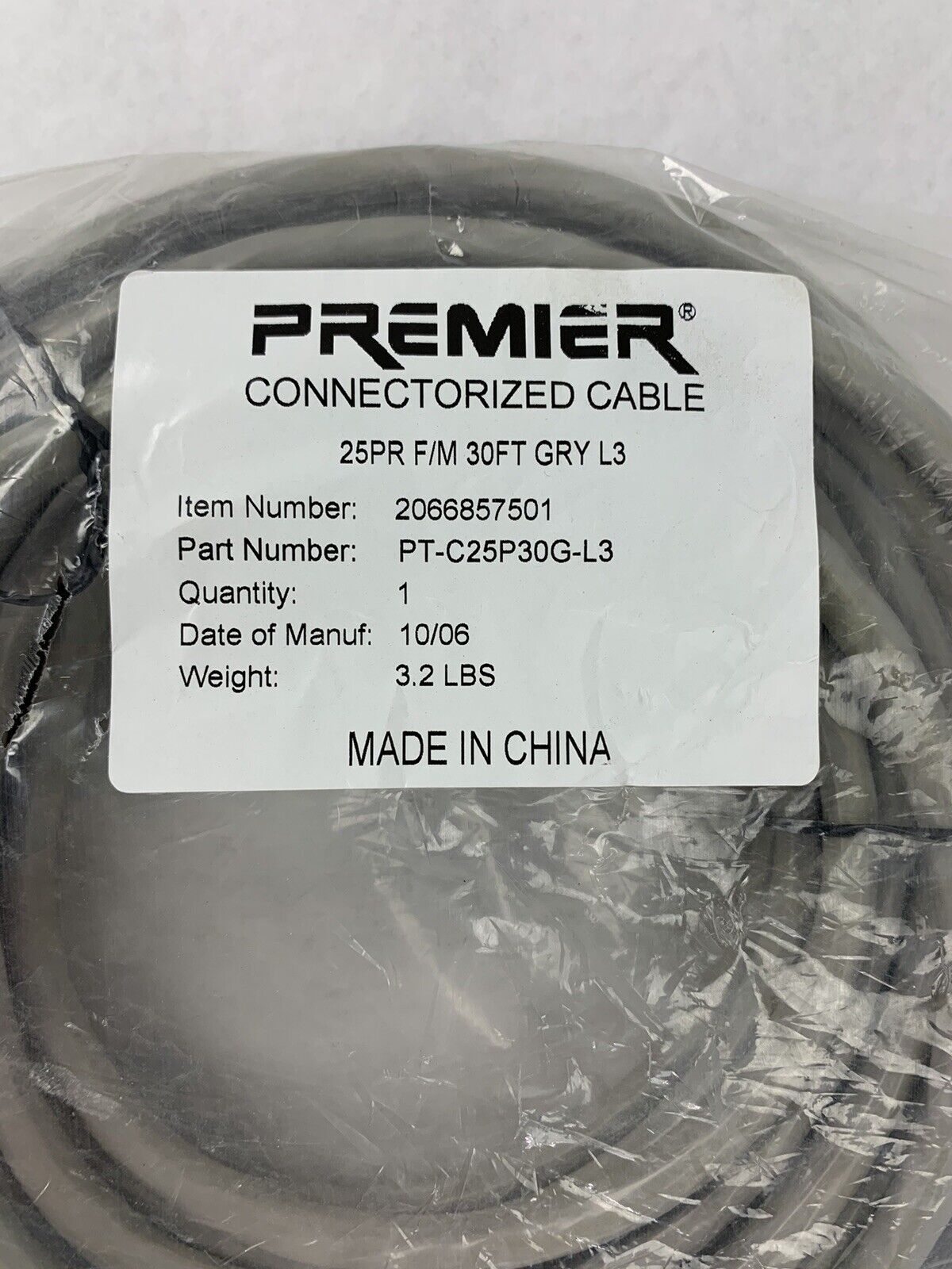 Premier PT-C25P30G-L3 25pr F/M 30FT