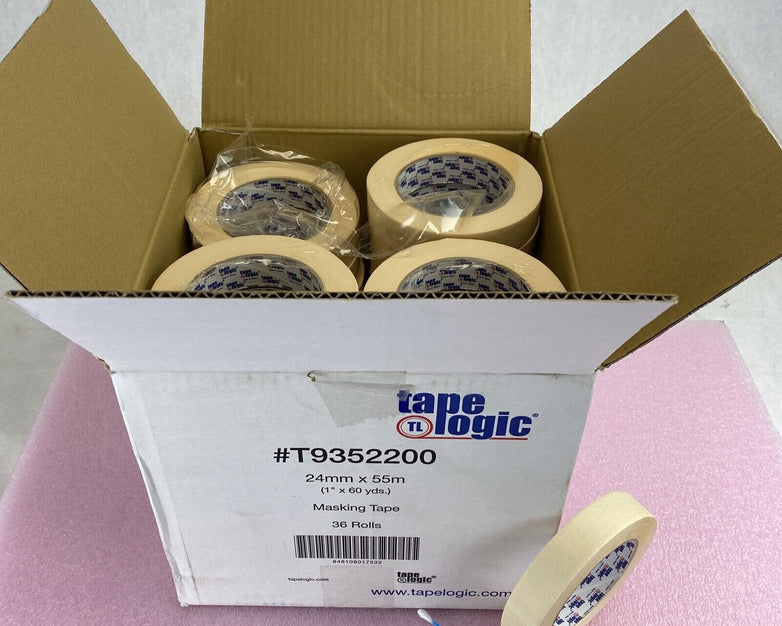 36 rolls tapelogic 2200 4.9 Mil 1" x 60yd or 24mm x 55m tan masking tape