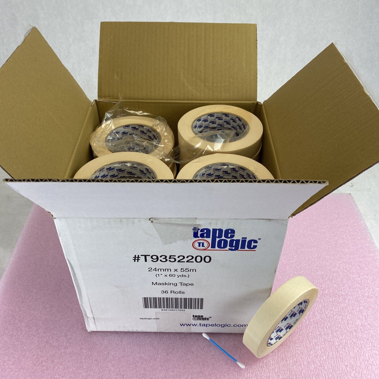 36 rolls tapelogic 2200 4.9 Mil 1" x 60yd or 24mm x 55m tan masking tape