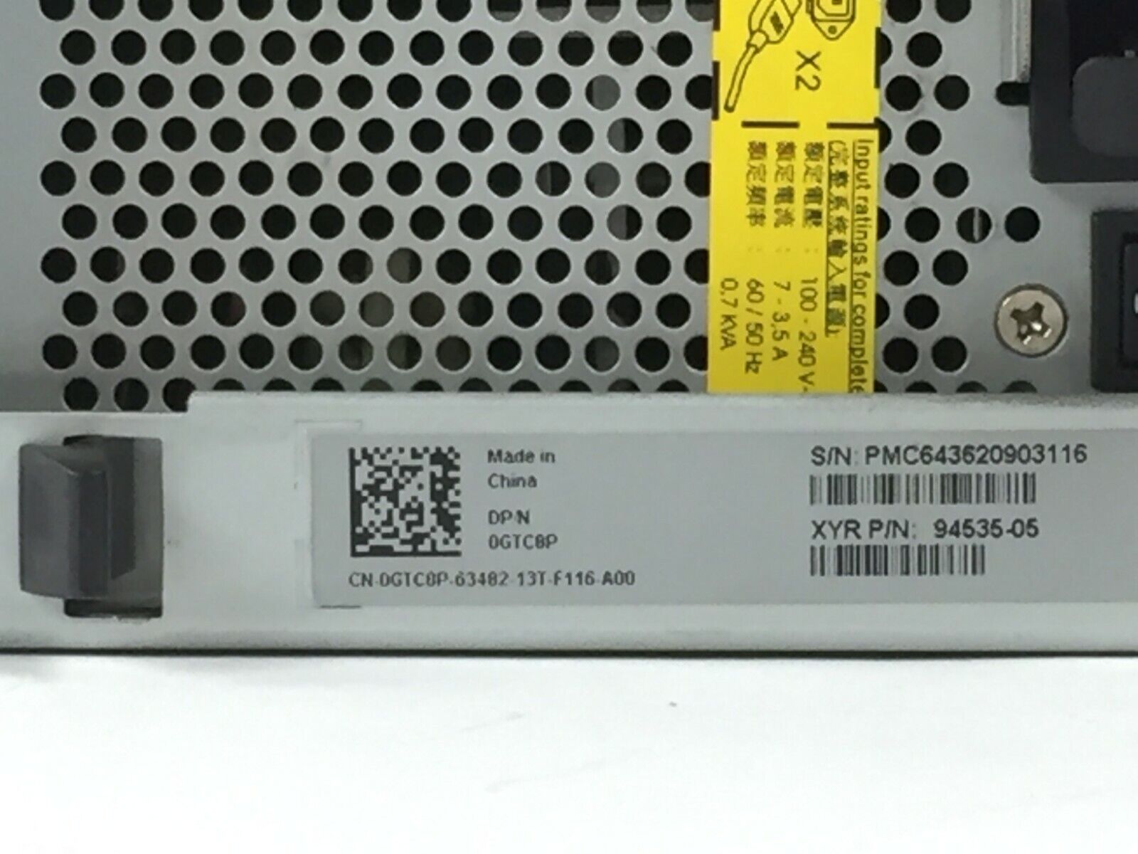 Dell GTC8P 440W Power Supply EqualLogic PS6000 94535-05