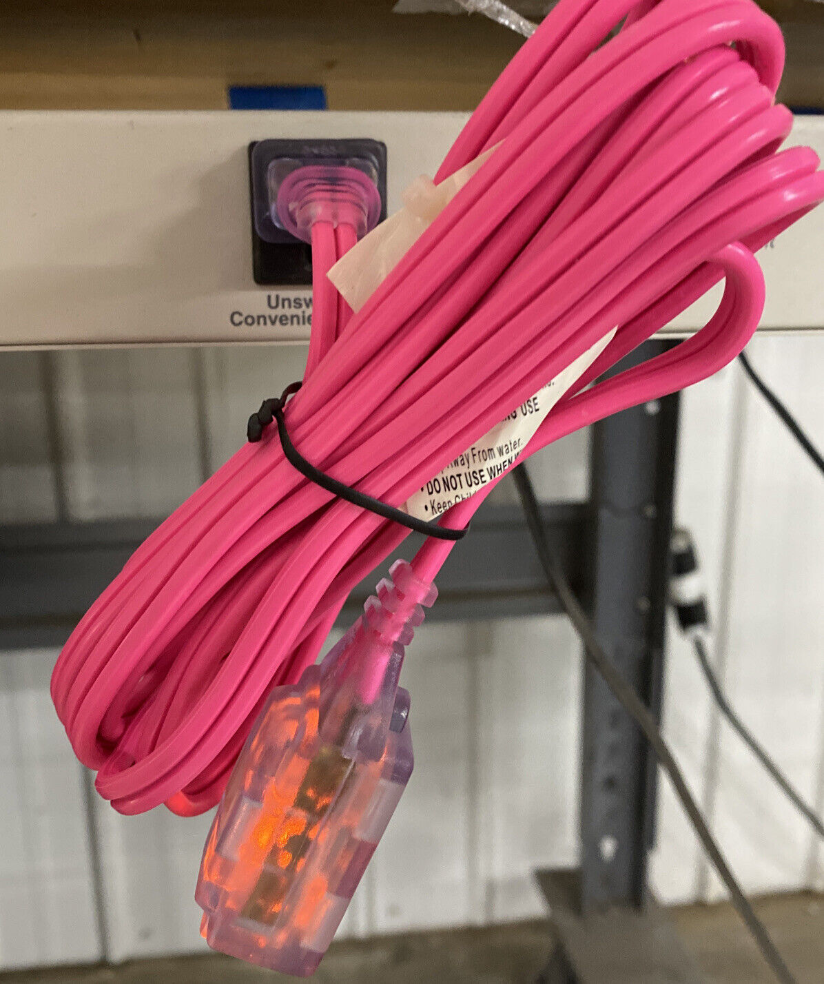 Century Wire Pro Glo 9ft Household Indoor Extension Polarized AC Power Cord Pink