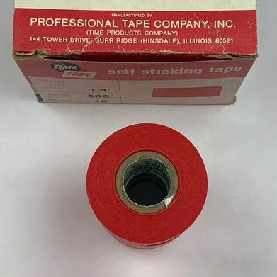 Time Tape 3/4" x 500" Self-Sticking Red Bacteriostatic Color-Code Tape - 8 Rolls