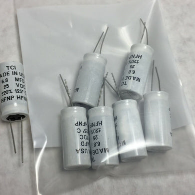 NOS  TCI  6.8 MFD  25 VDC  HFNP Capacitor   Lot of 7
