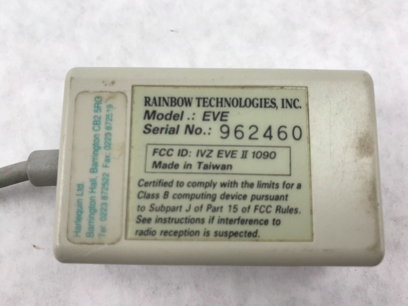 Vintage MicroStation MAC Rainbow Technologies Inc Eve