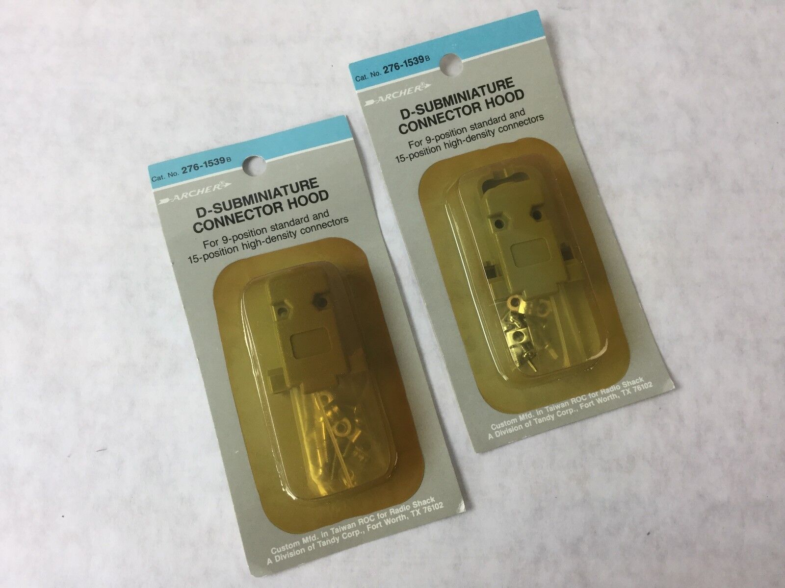 Archer D-Subminiature Connector Hood 276-1539B (Lot of 2), NEW Sealed