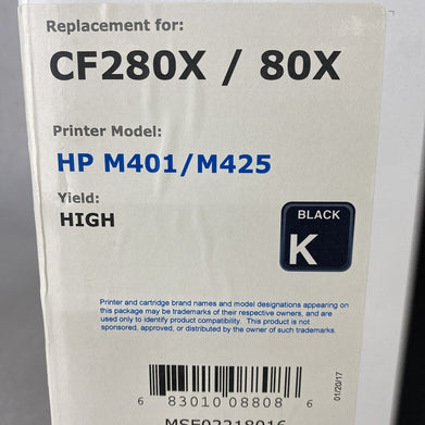 MSE CF280X Remanufactured Toner Cartridge Replacement for HP M401 M425