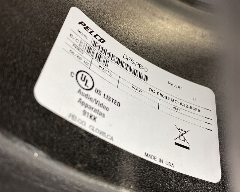 Pelco DF5-PB-0 Fixed Camera Mount 50-60Hz Mount Only