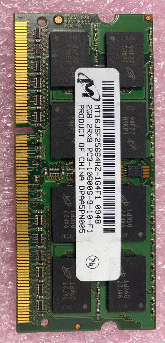 2GB Micron MT16JSF25664HZ-1G4F1 PC3-10600S DDR3-RAM 204pin SO-DIMM 2Rx8