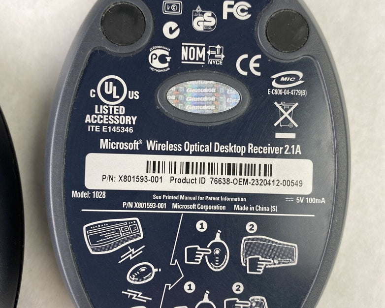 Set( 3 ) Microsoft 1012 1028 USB Wireless Optical Mouse Receiver 2.0A 2.1 2.1A