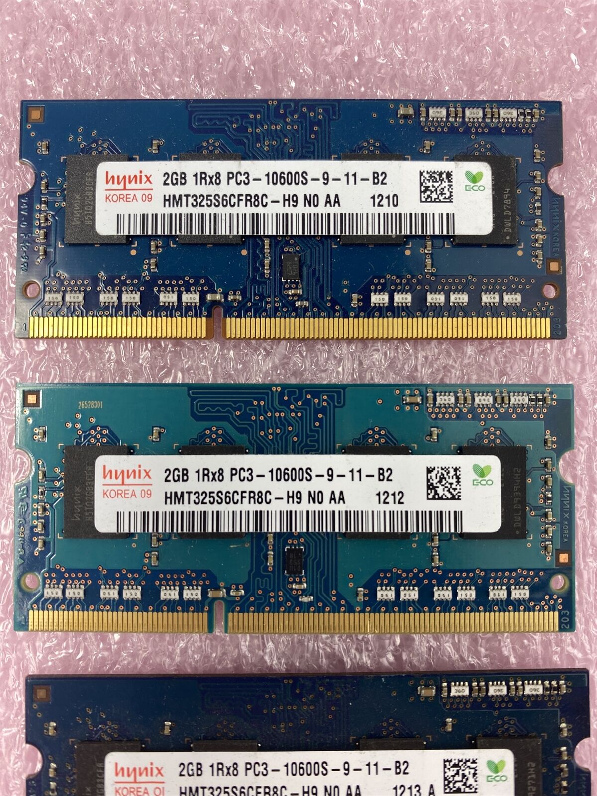 Lot( 4 ) 2GB Hynix HMT325S6CFR8C-H9 PC3-10600S DDR3 Laptop RAM Memory
