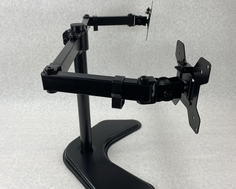 Wali MF002 Free Standing Fully Adjustable Dual LCD Monitor Desk Mount