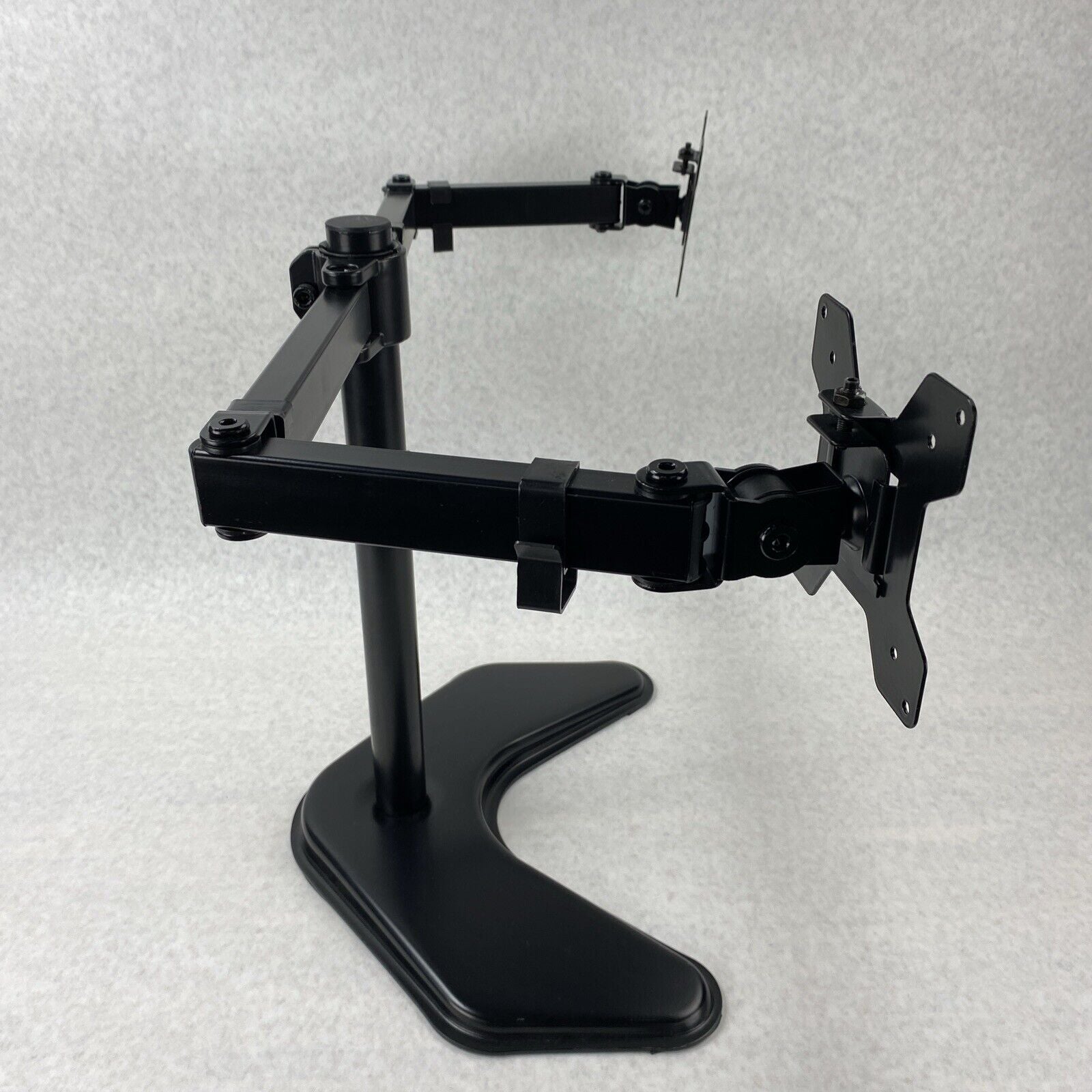 Wali MF002 Free Standing Fully Adjustable Dual LCD Monitor Desk Mount