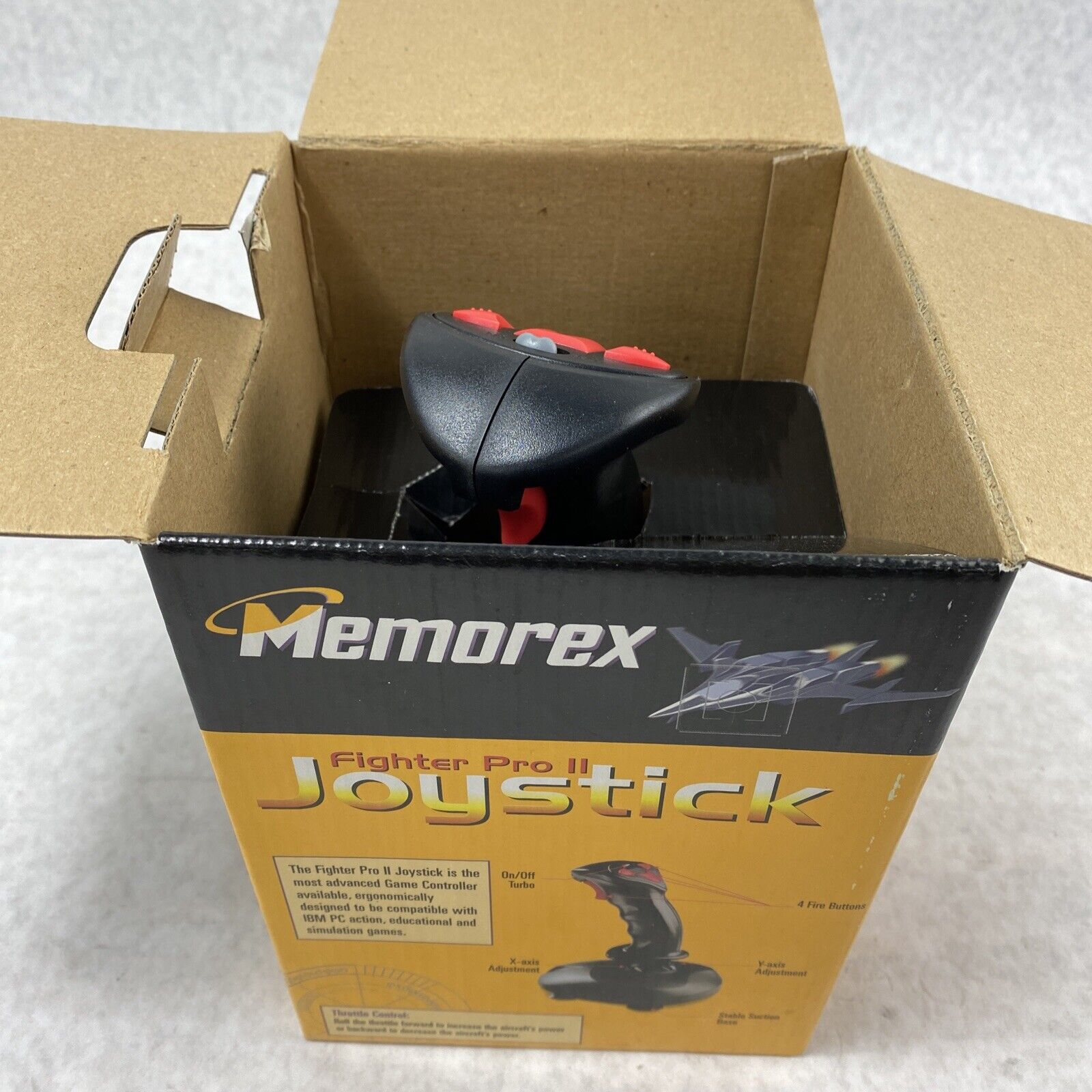 Memorex 3203-2920 Fighter Pro II Joystick Vintage Retro Gamer 4 Button 15pin