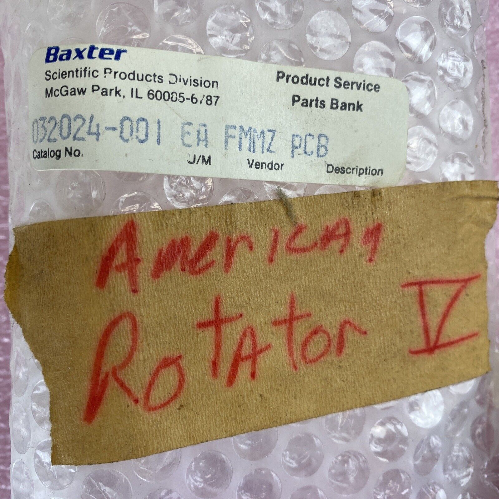 American Rotator V battery board Baxter catalog 032024-001