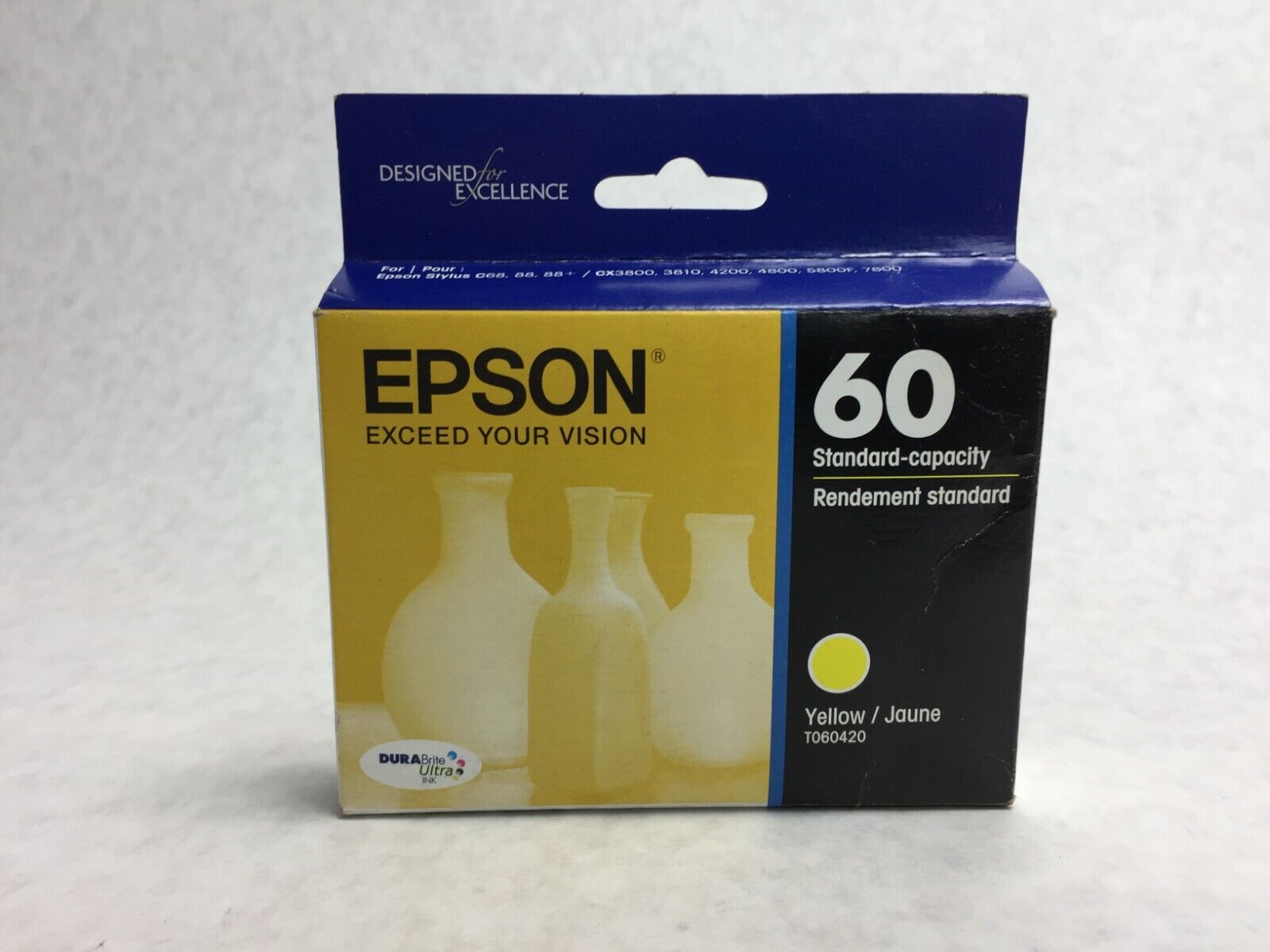 OEM Epson 60 Yellow Ink Cartridge Standard T060420  Factory Sealed  12/2018