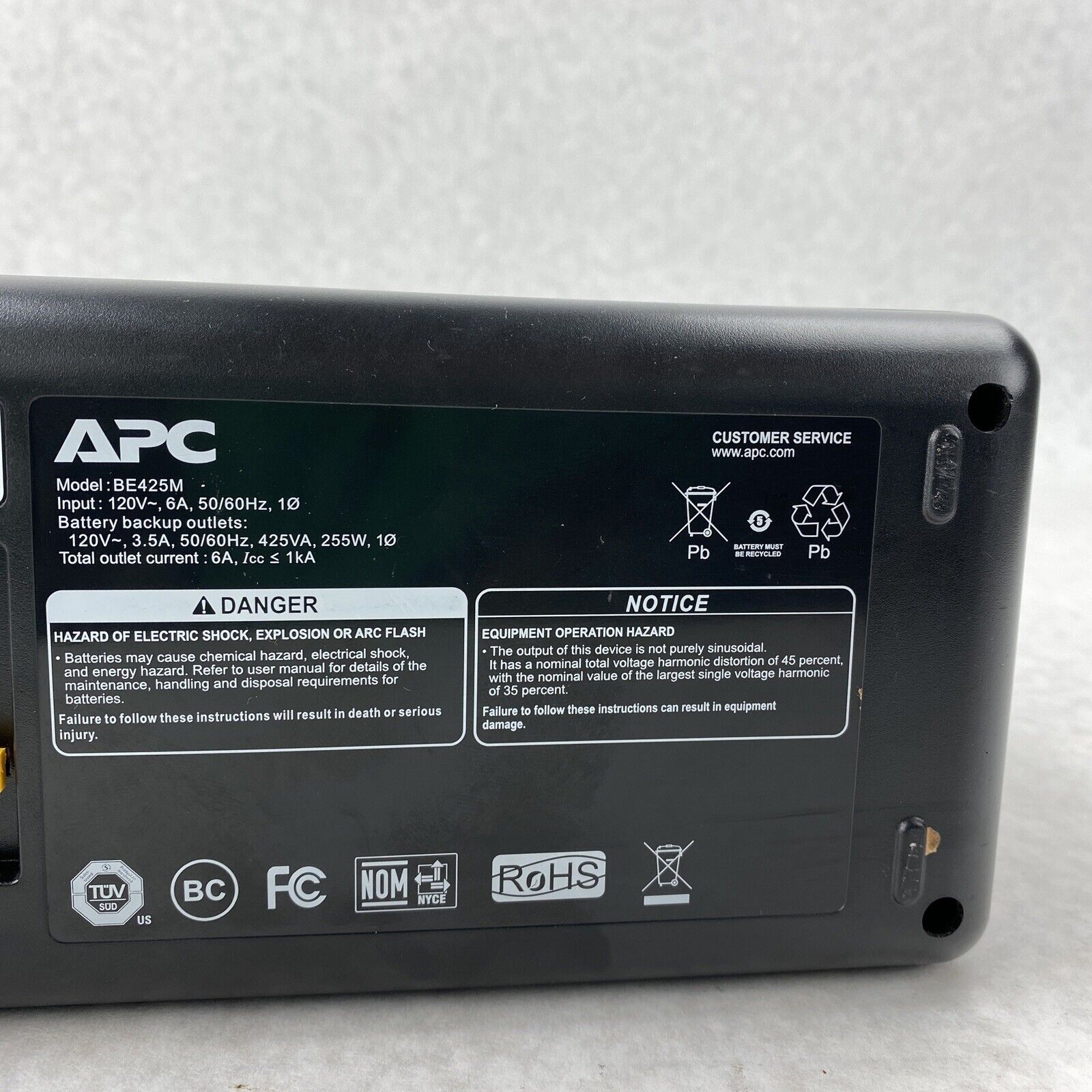 APC BE425M 425VA Battery Back-UPS and Surge Protector w/ Battery