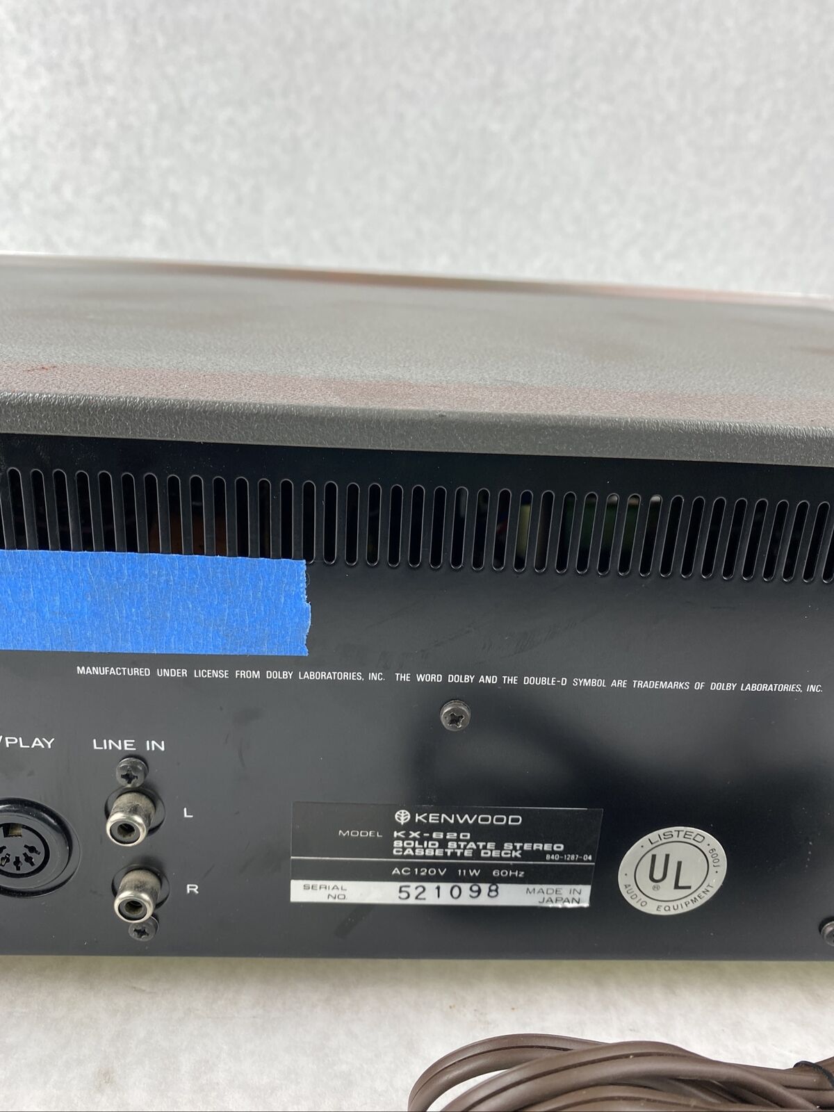 Kenwood KX-620 Stereo Cassette Deck NEEDS REPAIR