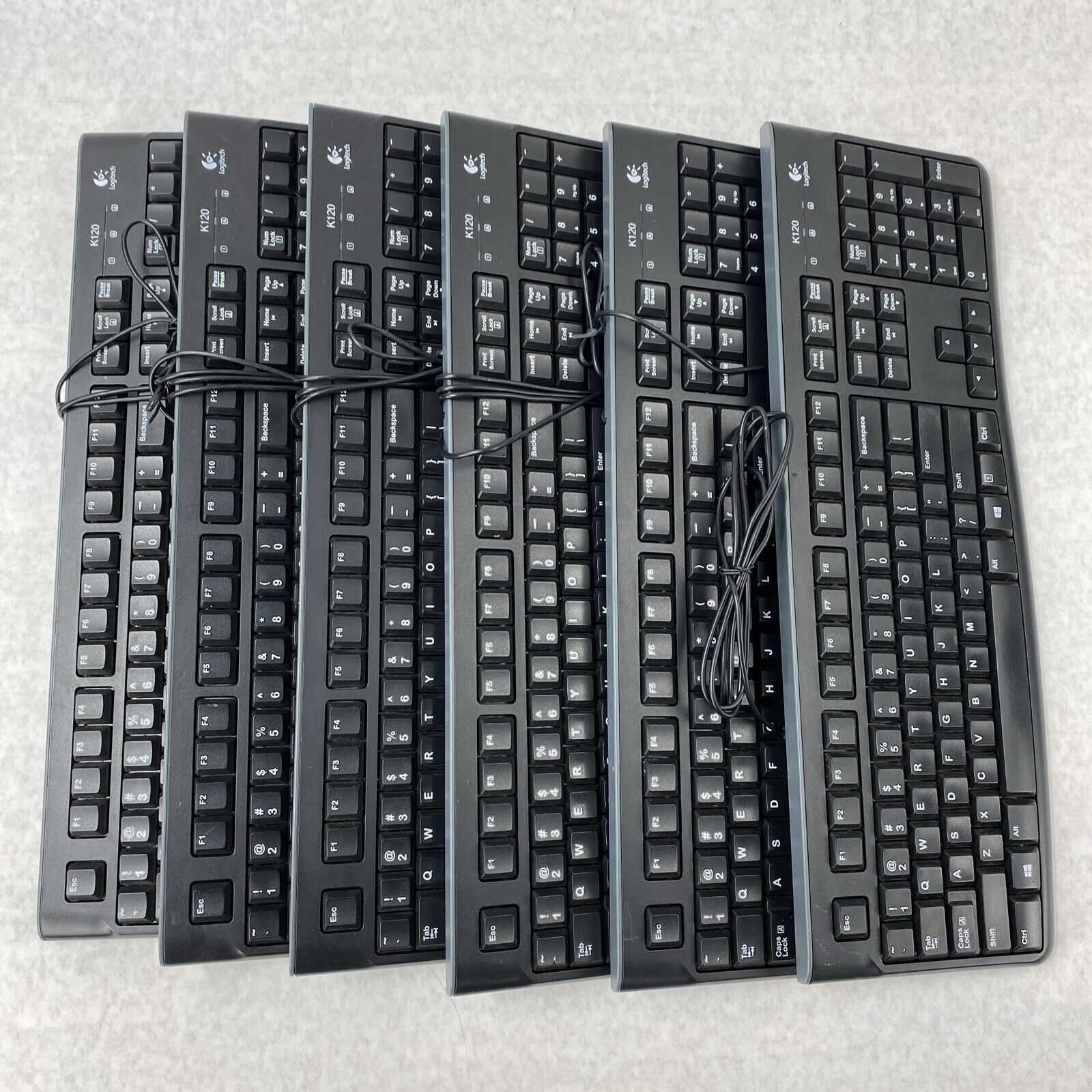 Lot of 6 Logitech K120 Wired Plug-and-Play USB Standard Keyboard