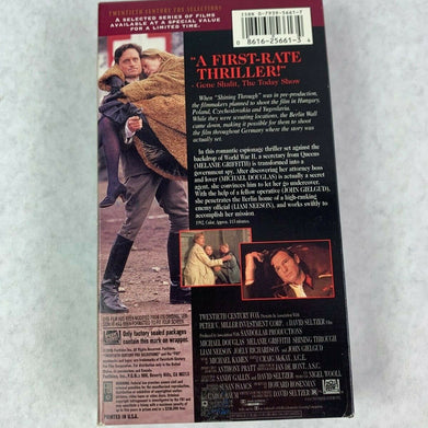 Vintage Classic Shining Through VHS Video Tape Michael Douglas Melanie Griffith