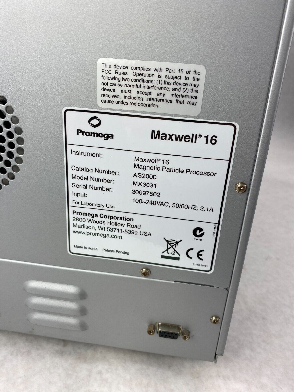 Promega Maxwell 16 AS2000 Magnetic Particle Processor