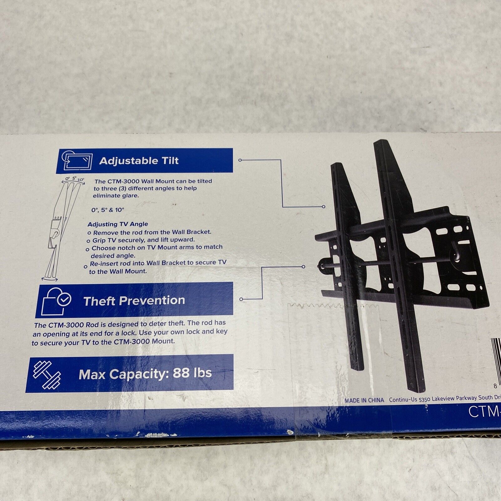 CONTINUUS CTM-3000 TV Wall Mount 32 Inches And Up Max Capacity 88 lbs