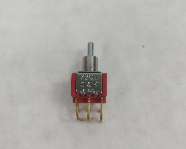 C&K DPDT Toggle Switch 2 Position ON/ON 7201 Series (Red) Lot of 2
