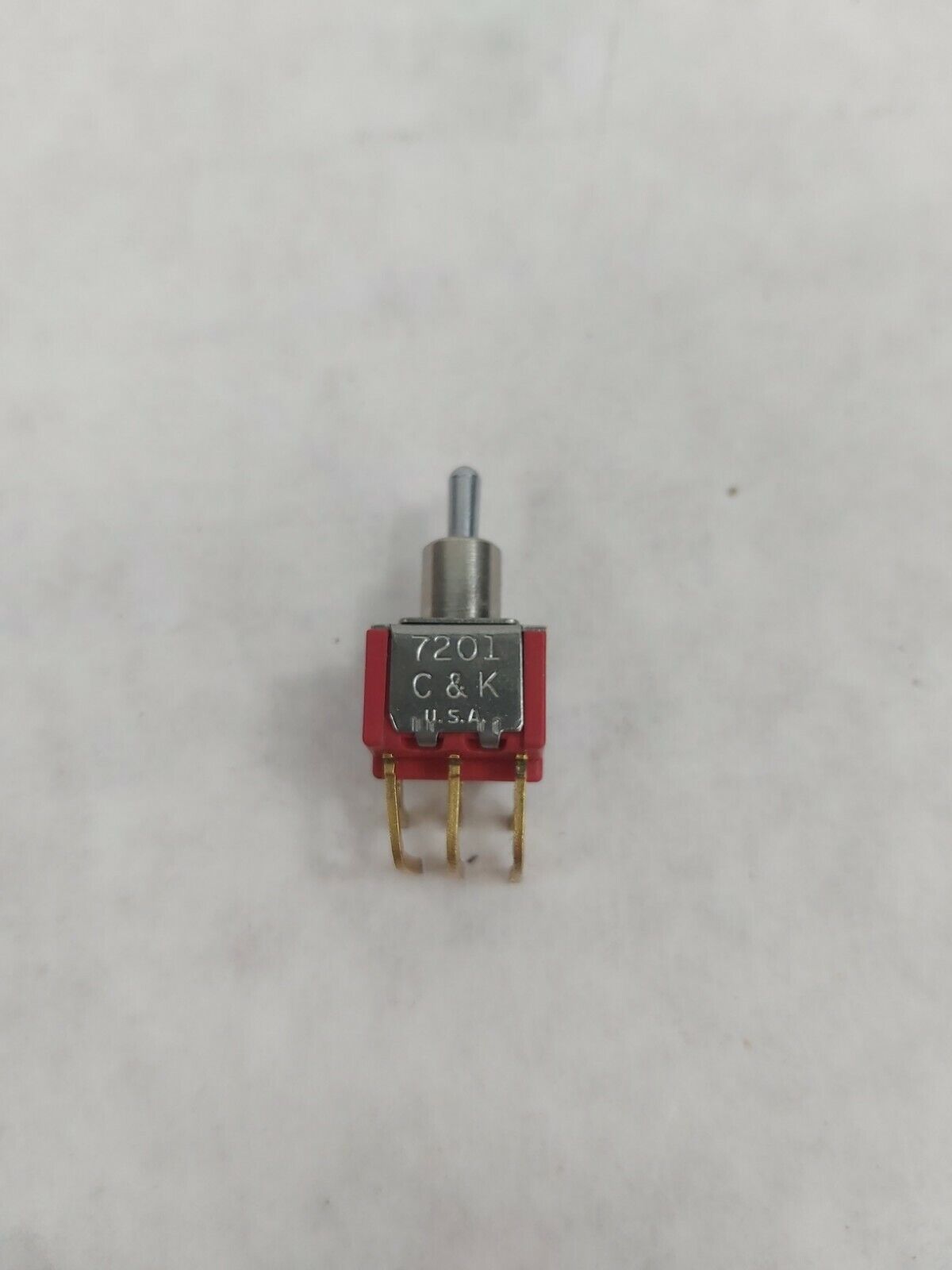 C&K DPDT Toggle Switch 2 Position ON/ON 7201 Series (Red) Lot of 2