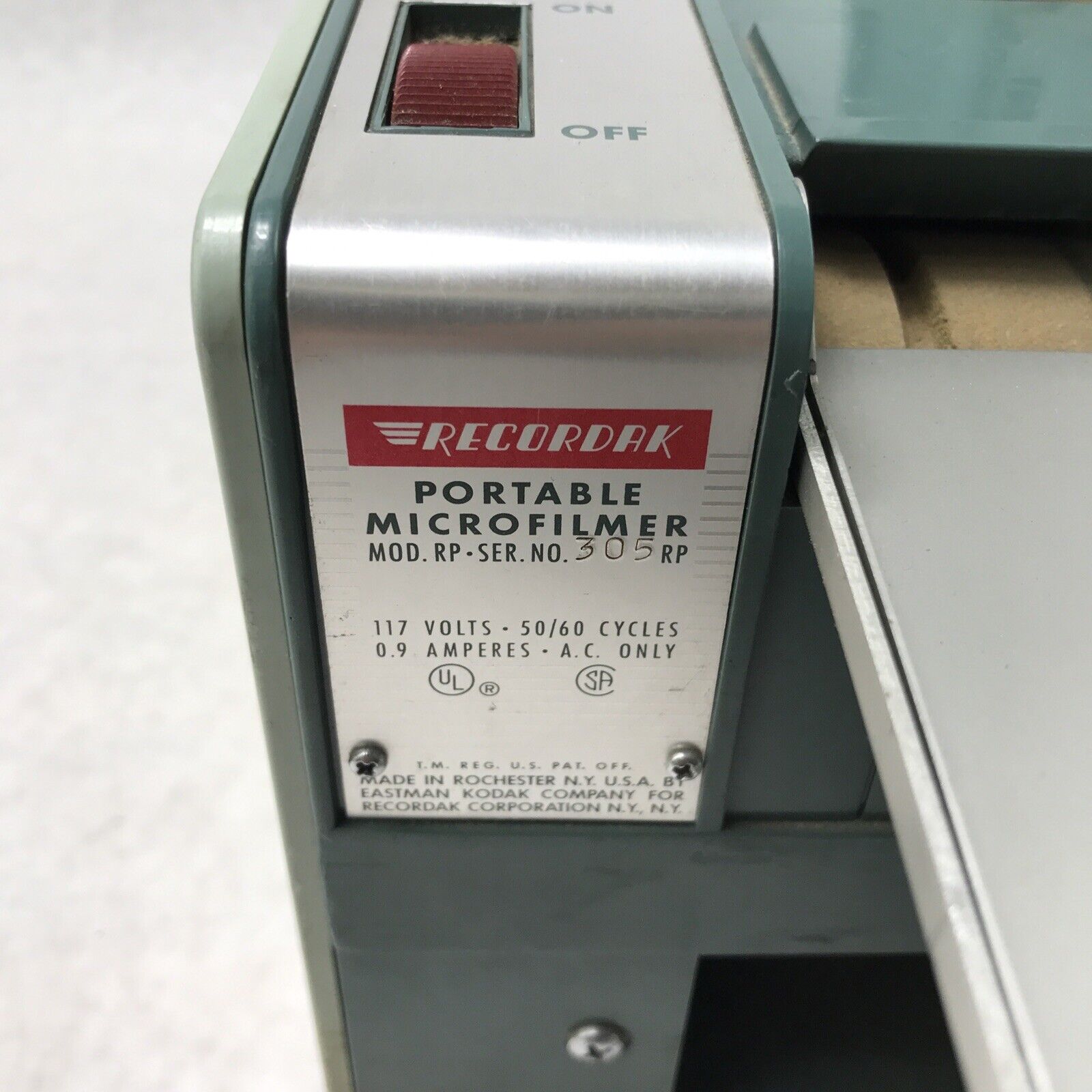 Vintage Recordak RP SER Portable Microfilmer CP20