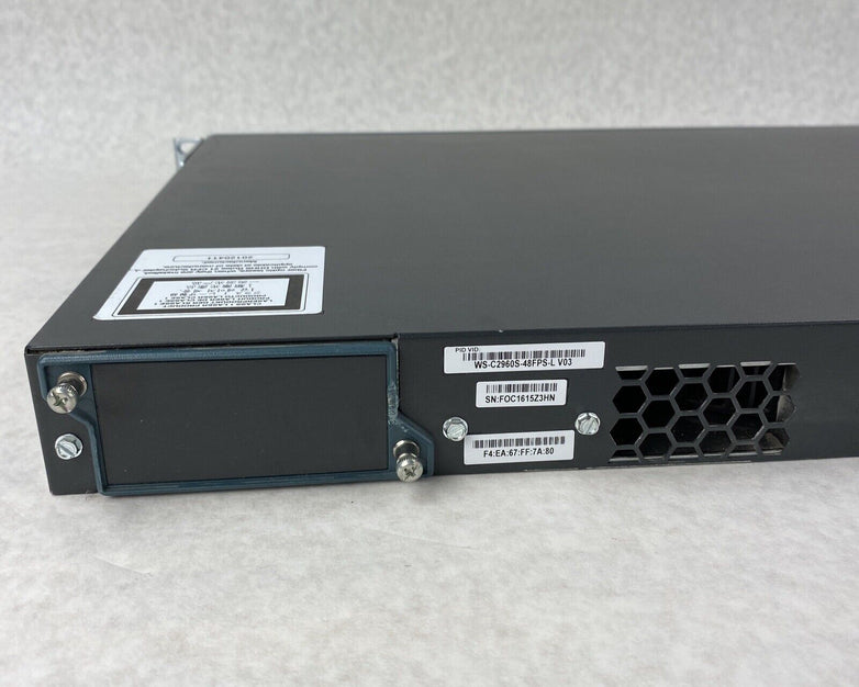 Cisco Catalyst 2960-S Series PoE+ WS-C29605-48FPS-L V03  48-Port Ethernet Switch
