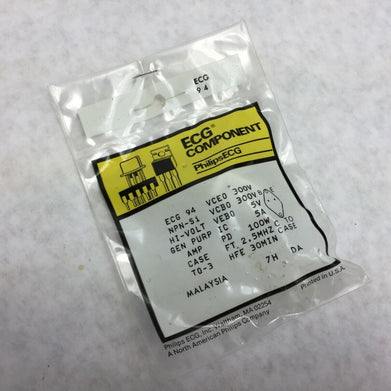 ECG 94 Integrated Circuit NPN-Si Case TO-3 High-Volt General Purpose