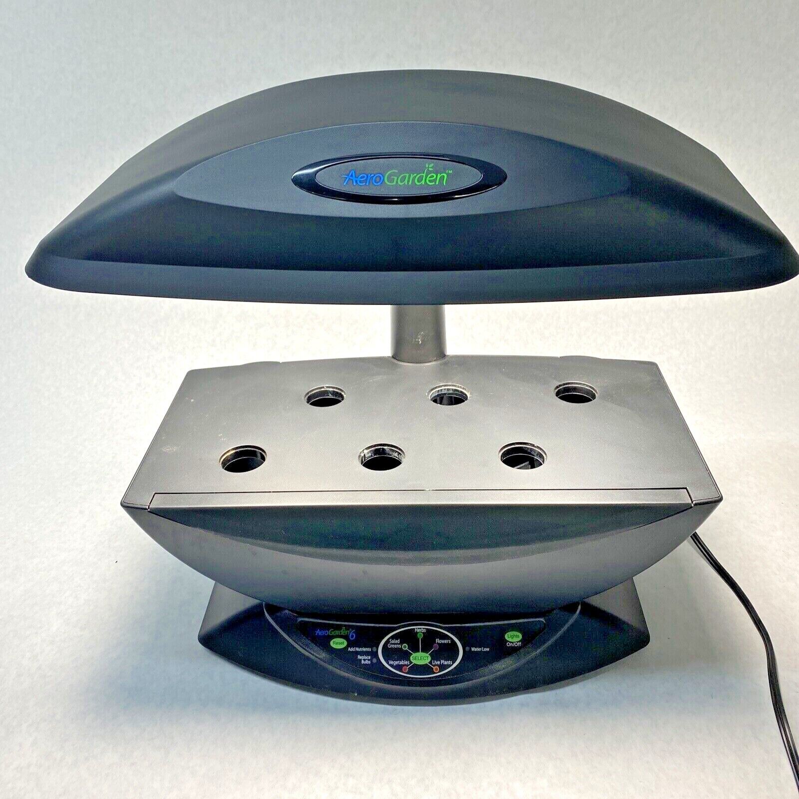 AeroGarden 6 100610-BLK Hydroponic Grow Light Lamp 1 Amp 2 Bulb 6 Pod