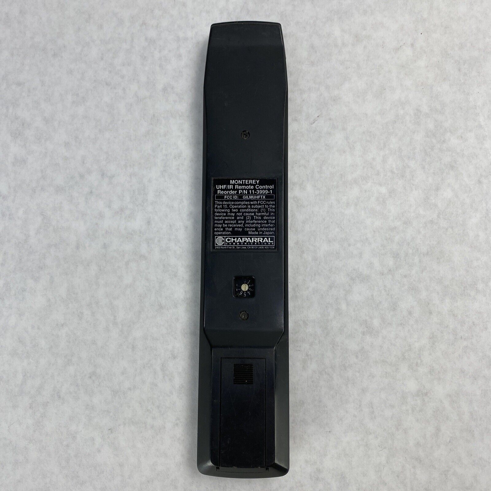 Chaparral Communications 11-3999-1 Monterey UHF/IR Remote Control