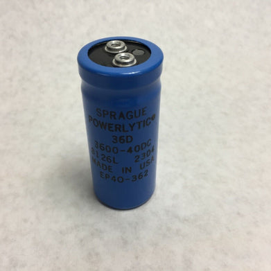 NOS  Sprague Powerlytic 36D 3600-40DC Capacitor
