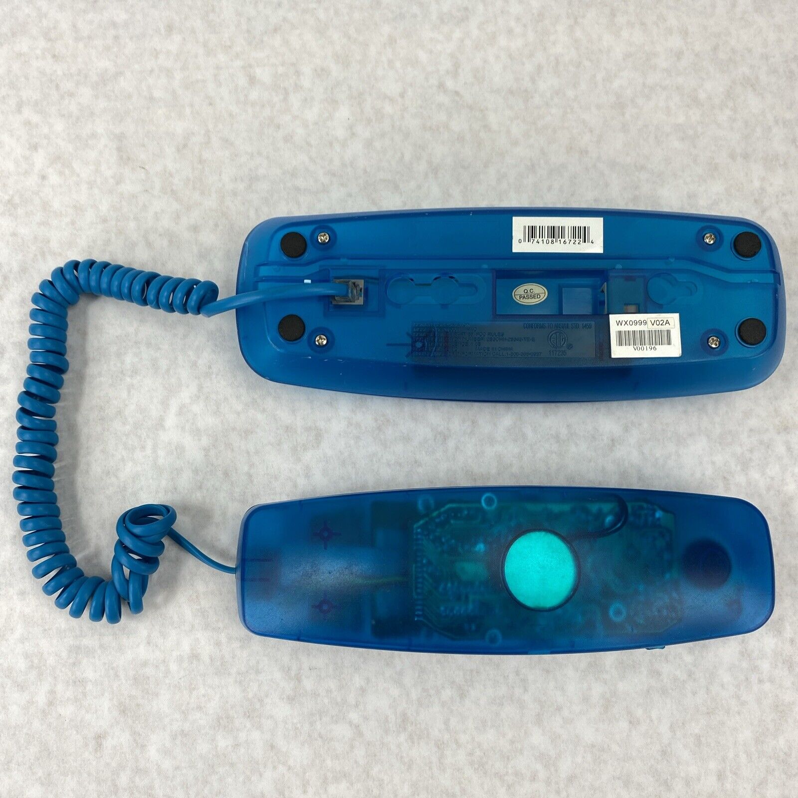 Vintage Conair Phone PR5001 Translucent Blue Dock and Phone