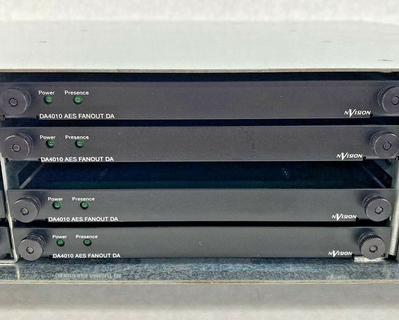 NVision 1 NV4002 case + 2 PS4002 power supplies + 8 DA4010 AES Fanout boards