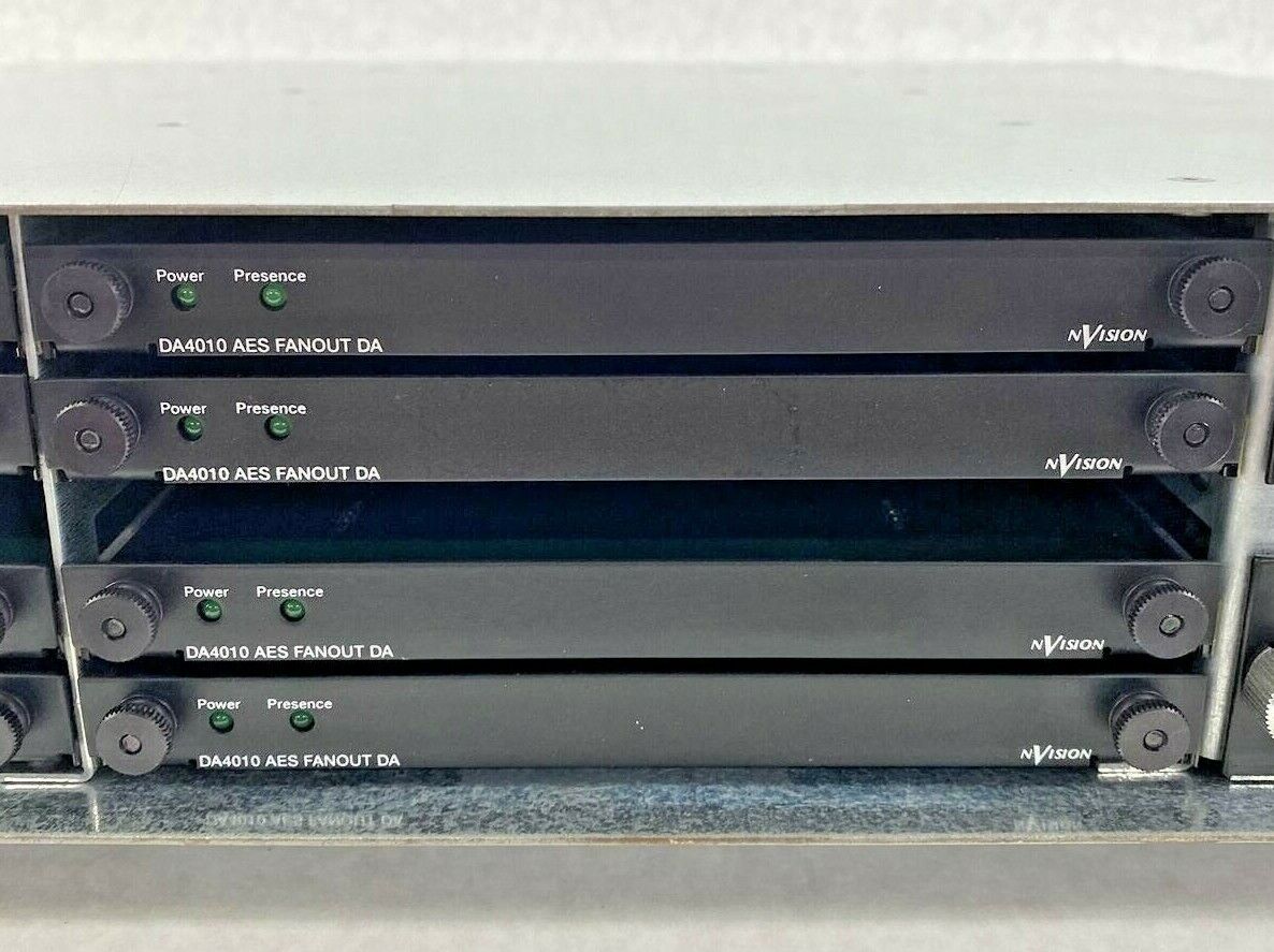 NVision 1 NV4002 case + 2 PS4002 power supplies + 8 DA4010 AES Fanout boards