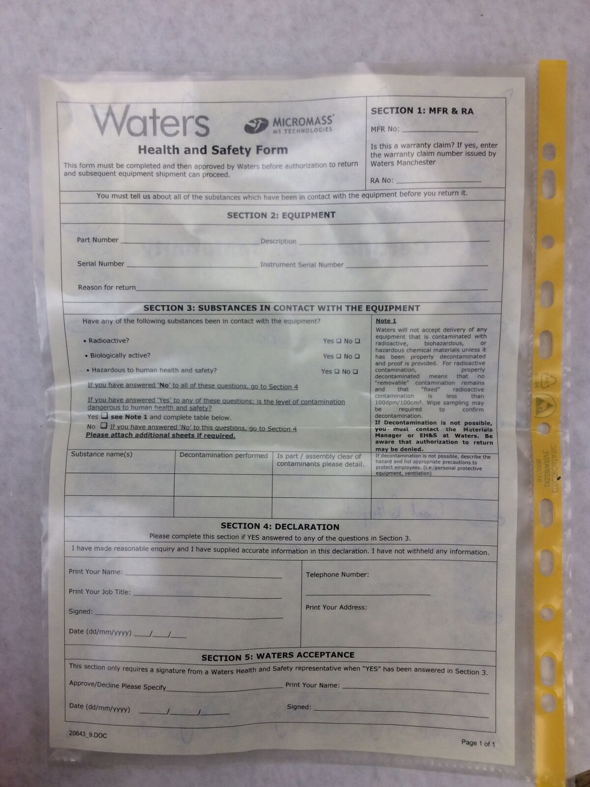 Waters MICROMASS Spectrometer M945721DC1 RF coil Assembly