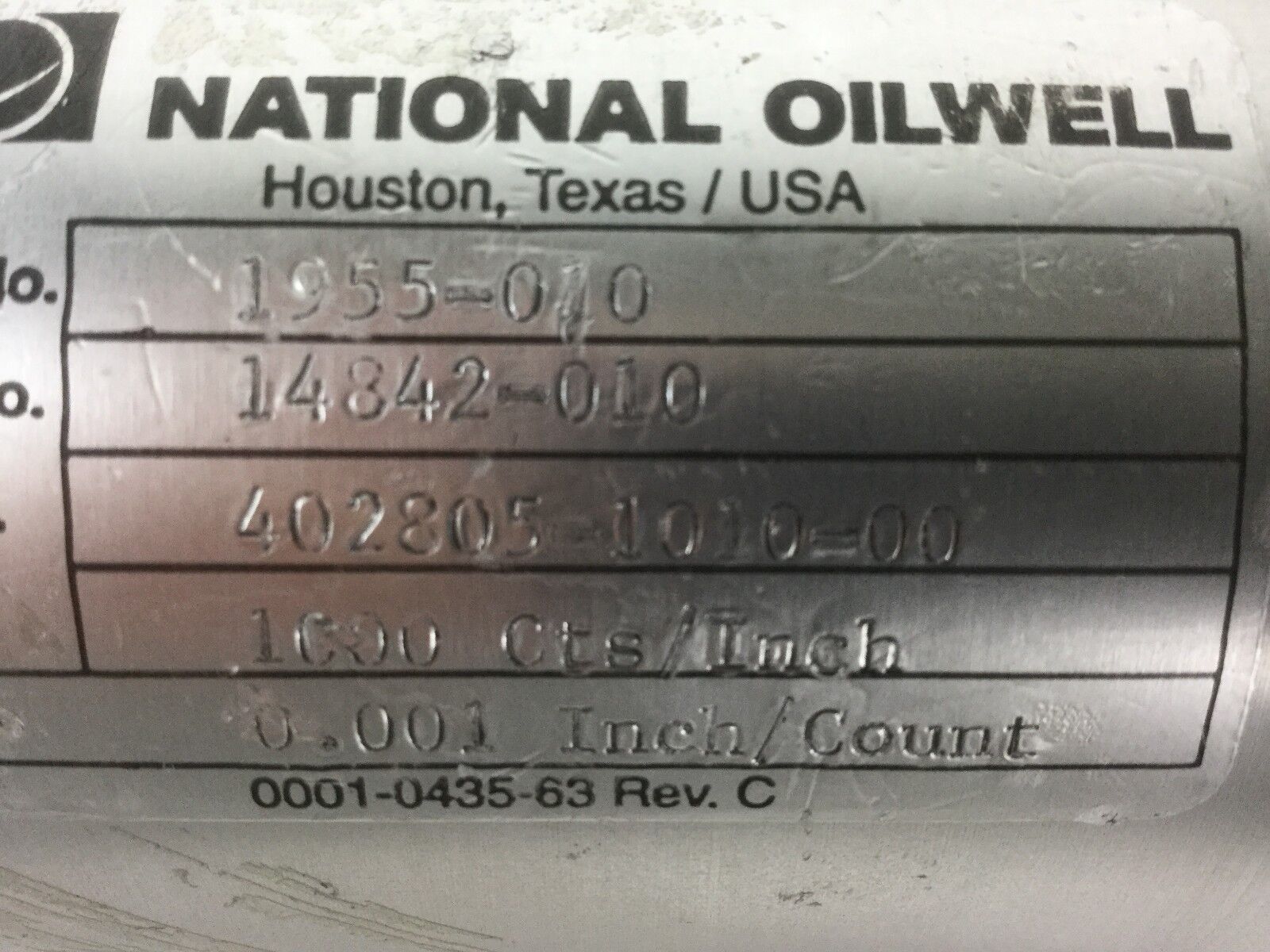 National Oilwell, 1955-010, Seals are in Tact, Untested