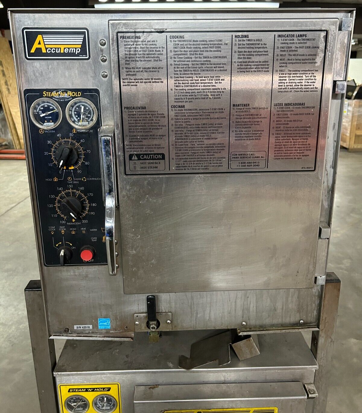 Accutemp Double Stacked Steam 'N' Hold 208V 3 Phase S62083D S62403D
