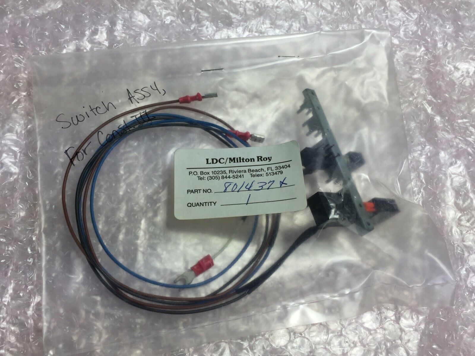 LDC / Milton Roy Part# 801437x Switch Assy for Const III